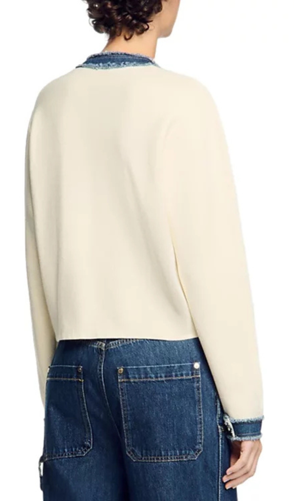 Cardigan With Denim Detail — image 4