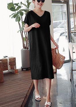 Cotton summer Tunics linen black Dress — image 2